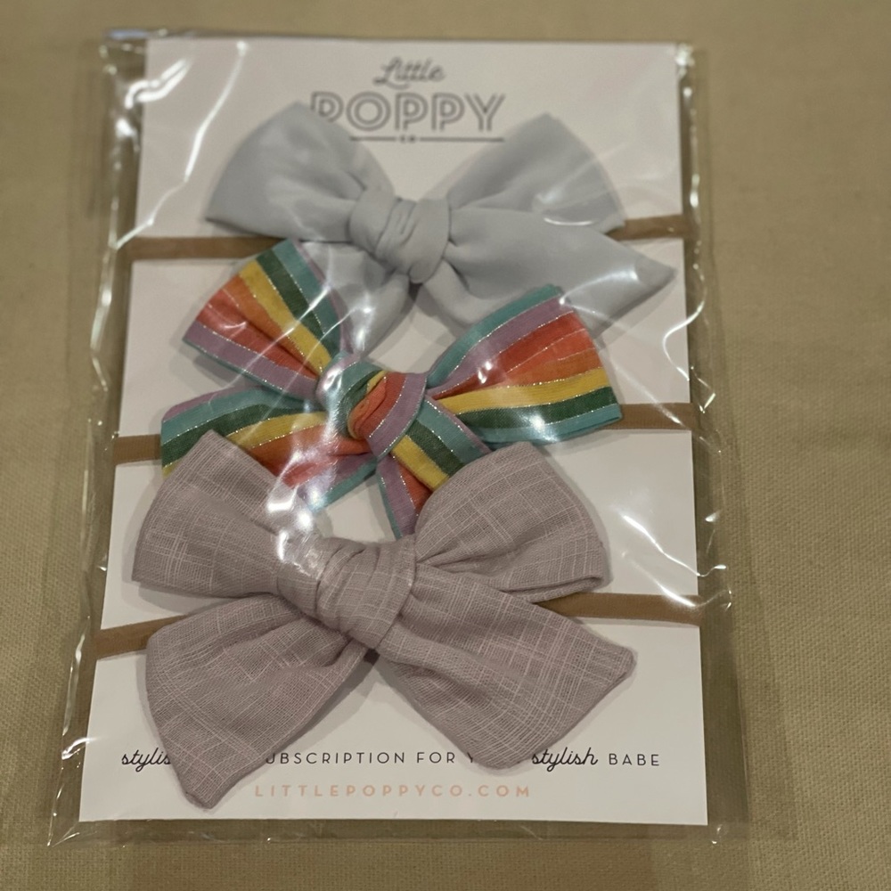 New Little Poppy bow set 3 piece